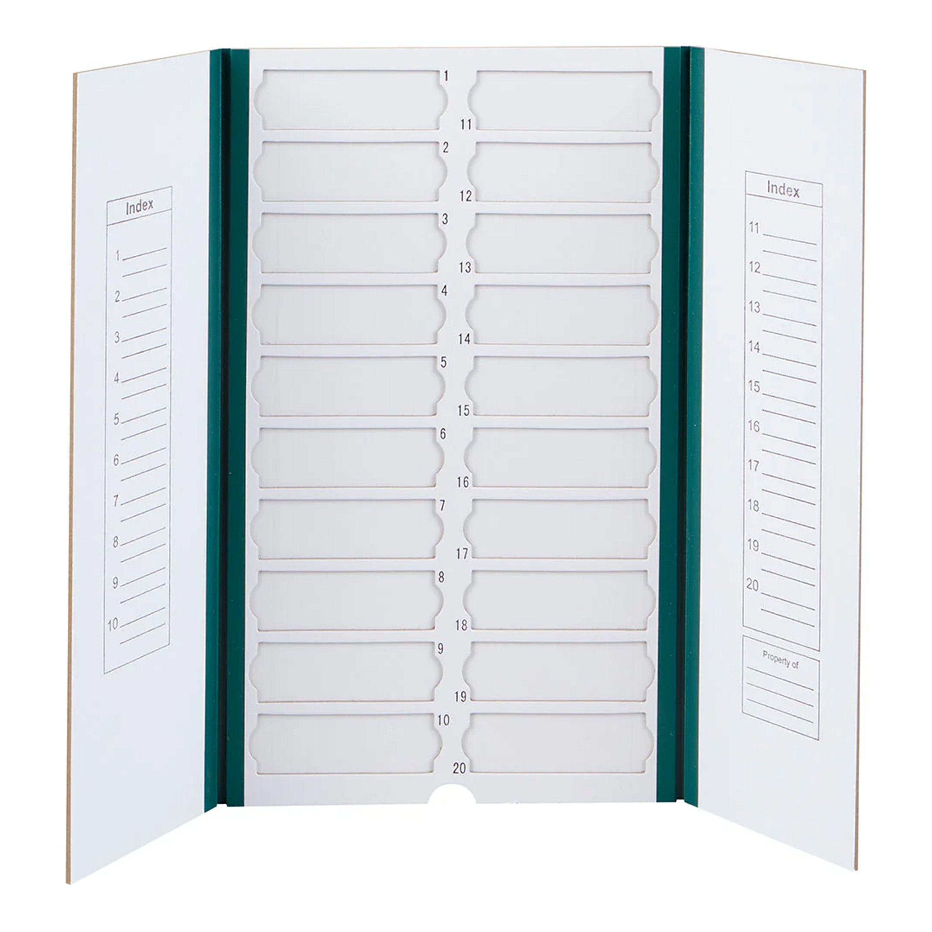 20-Place Cardboard Microscope Slide Mailer - Green (Per Each)