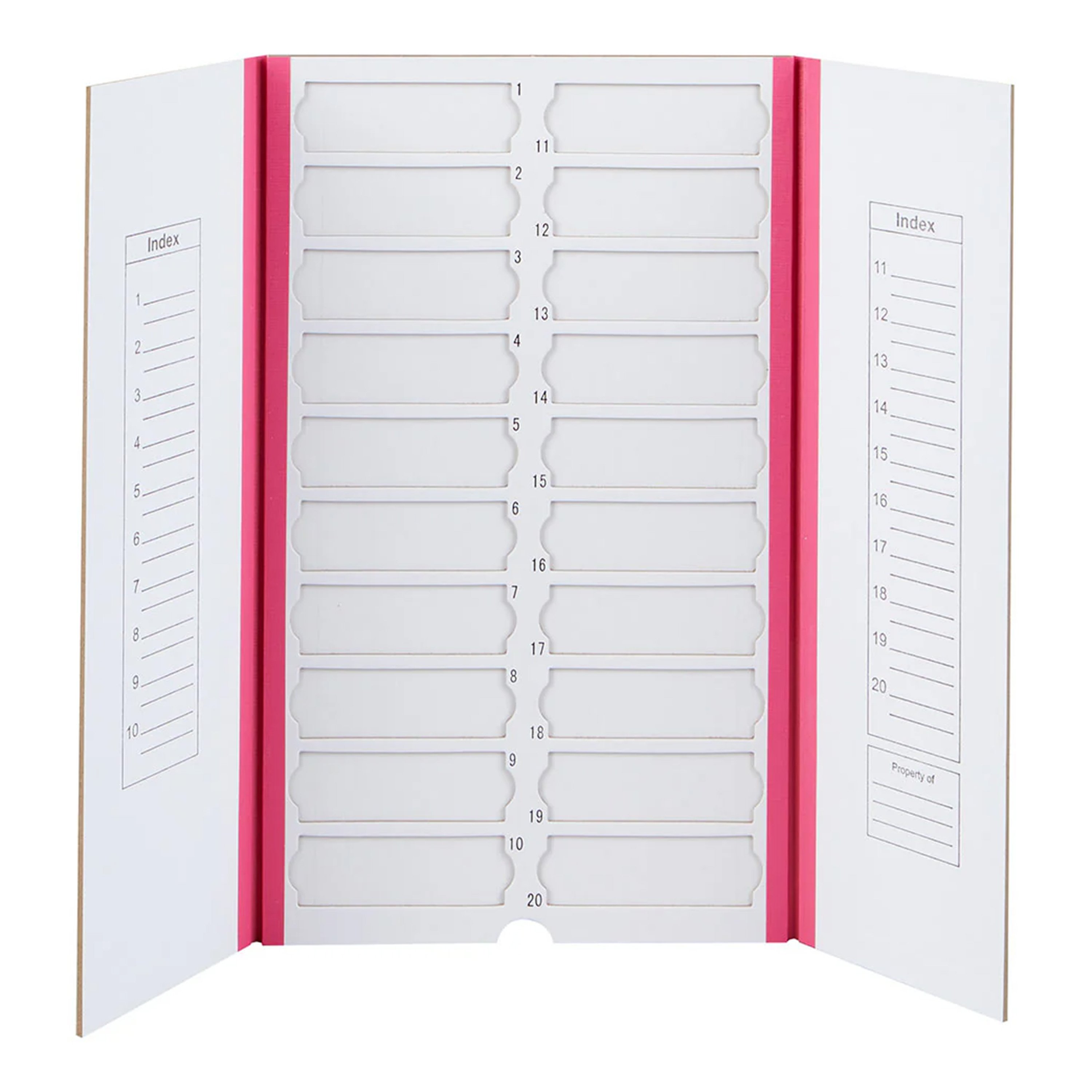 20-Place Cardboard Microscope Slide Mailer - Pink (Per Each)