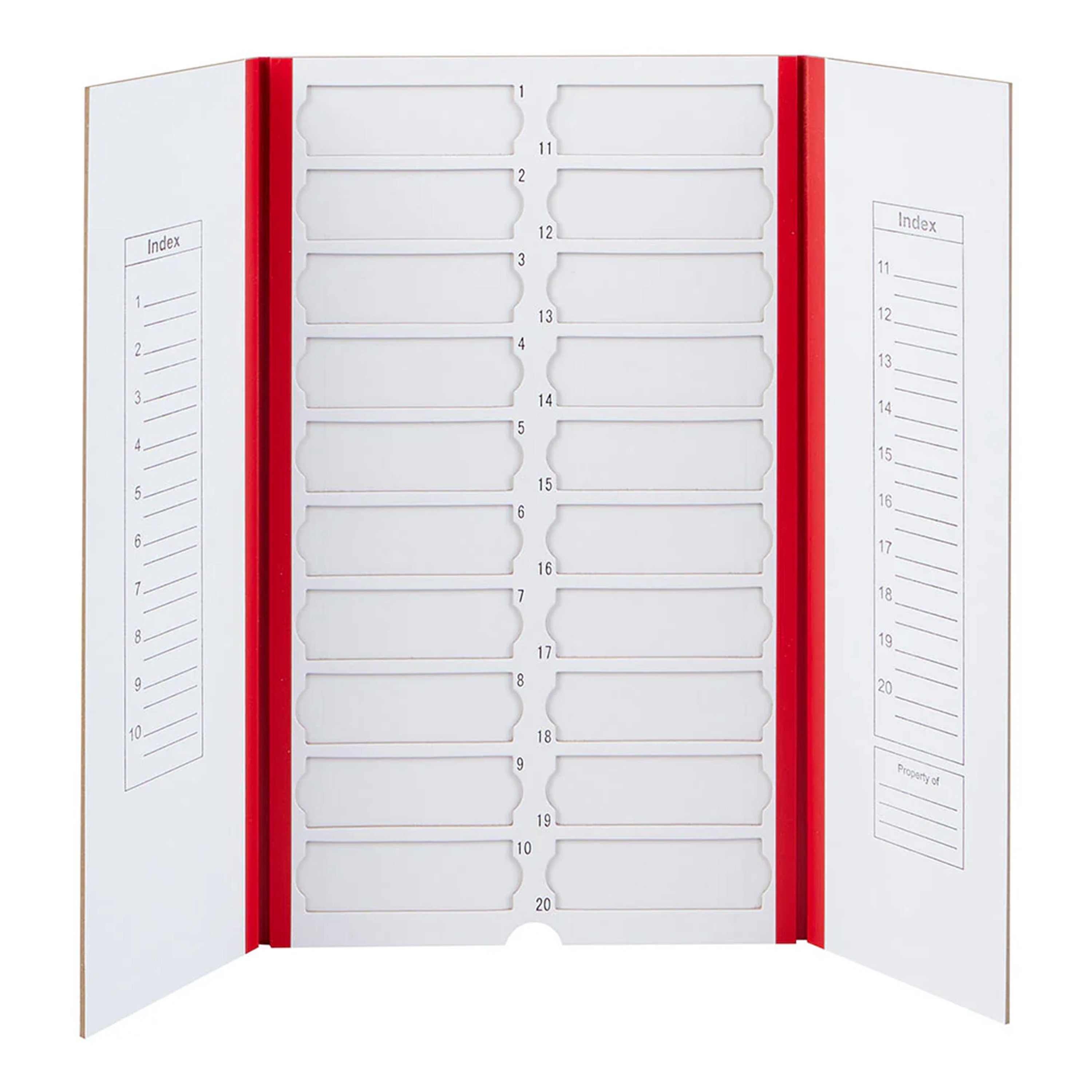 20-Place Cardboard Microscope Slide Mailer - Red (Per Each)