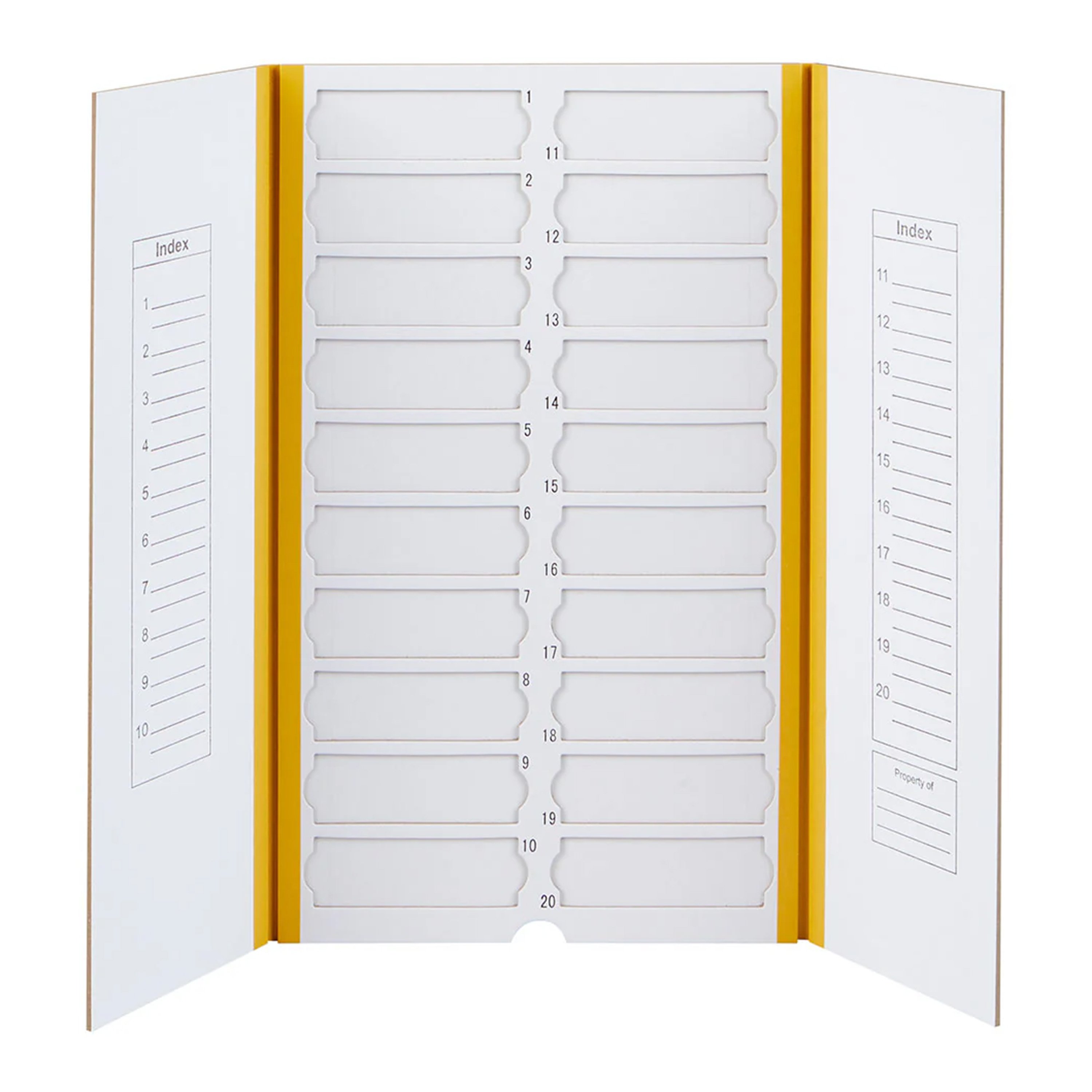 20-Place Cardboard Microscope Slide Mailer - Yellow (Per Each)