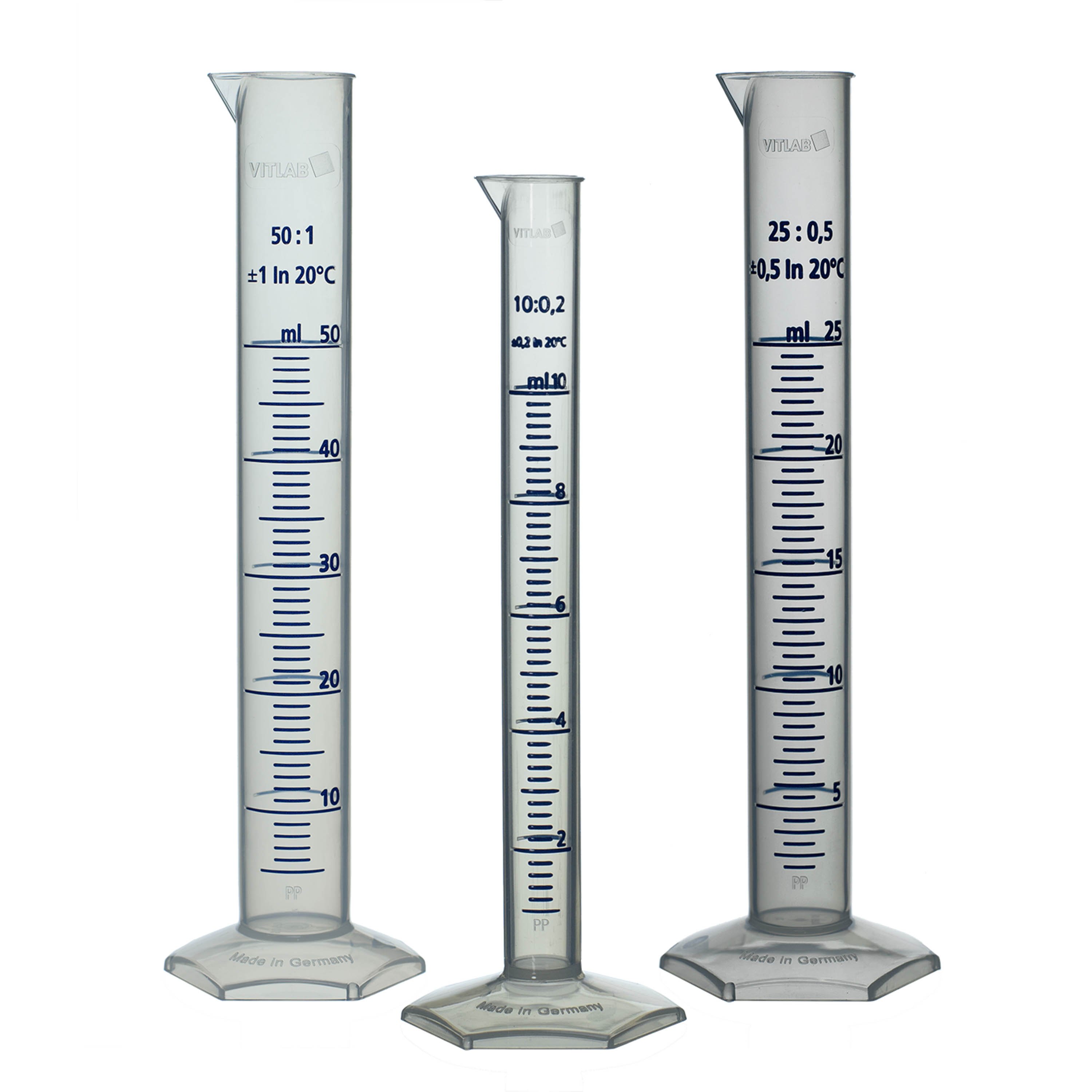PN L300ml×3 BrandTech Class B Polypropylene Cylinder with Blue Screened