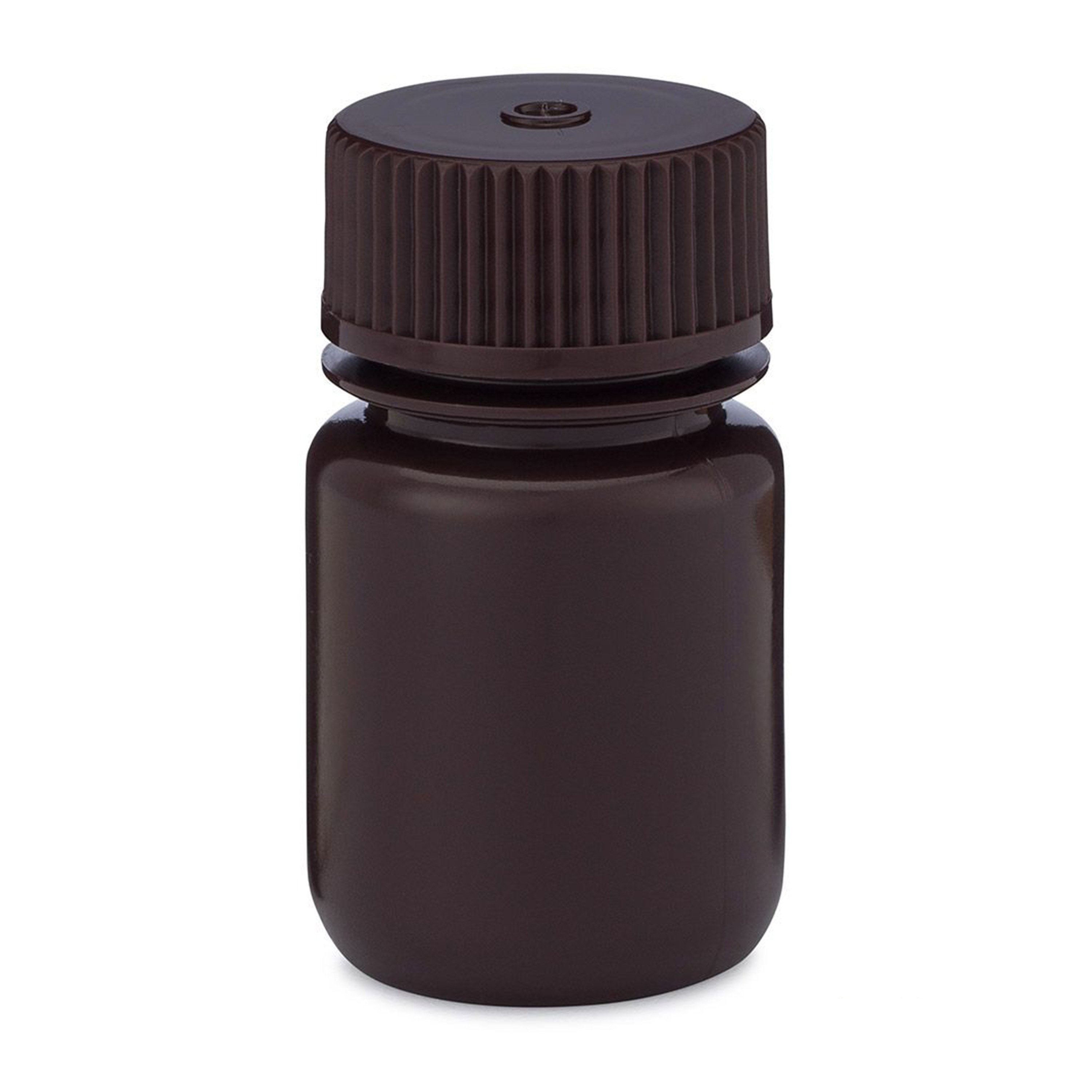 Diamond® RealSeal™ Wide Mouth, Round, Amber HDPE Bottle with PP Cap - 30 mL (Pack of 12)