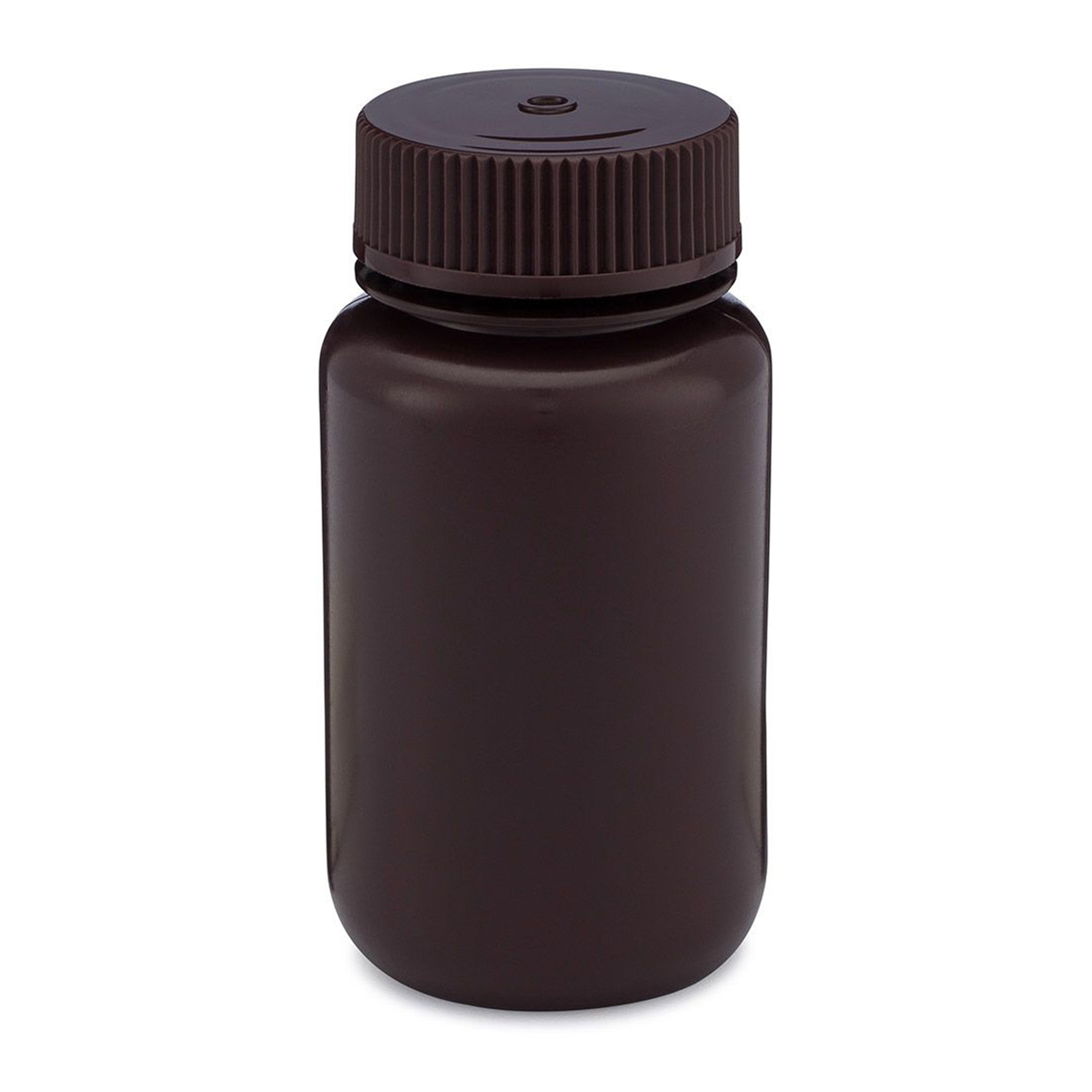 Diamond® RealSeal™ Wide Mouth, Round, Amber HDPE Bottle with PP Cap - 125 mL (Pack of 12)
