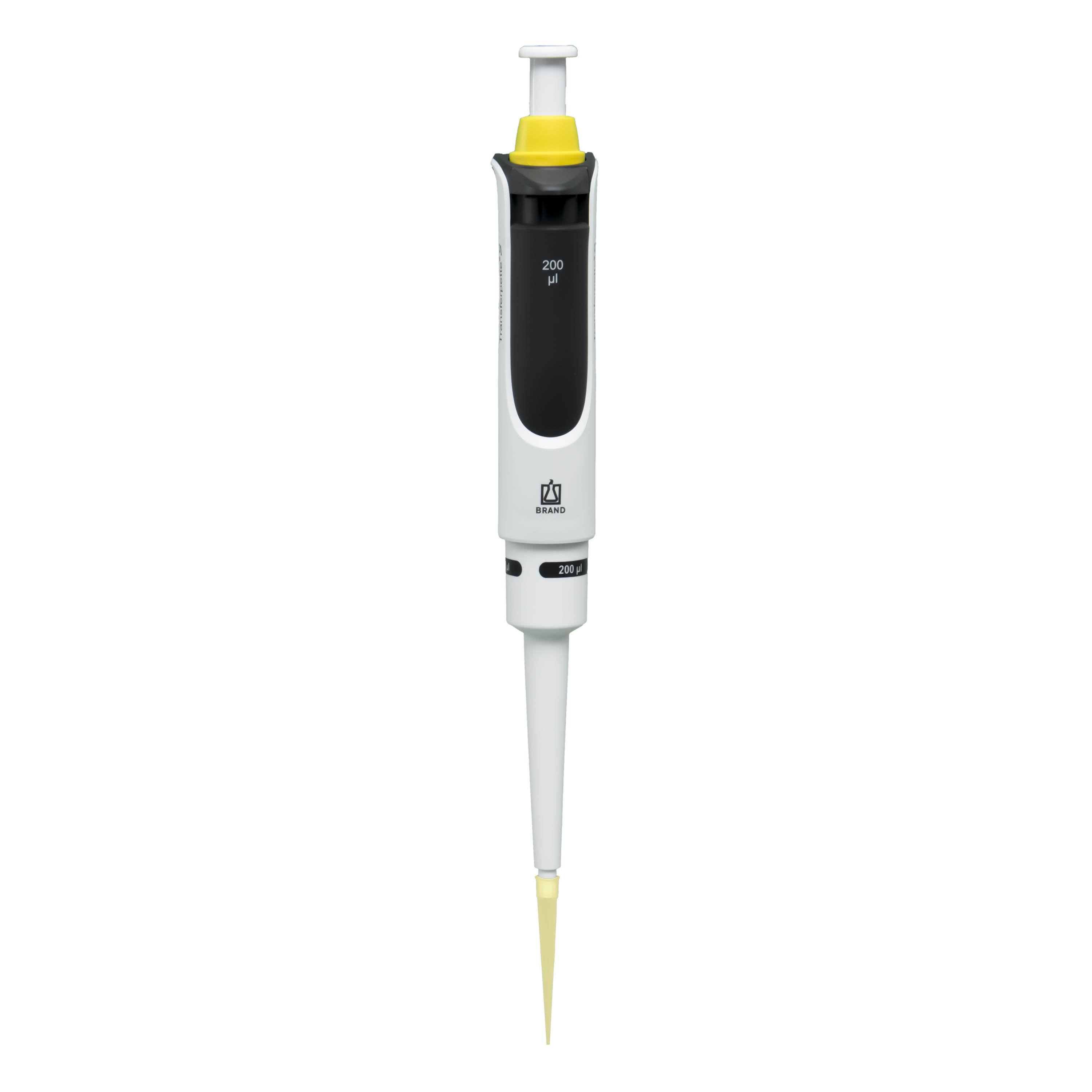 BrandTech Transferpette S Pipette Model F-200 - Single Channel Fixed Volume 200uL