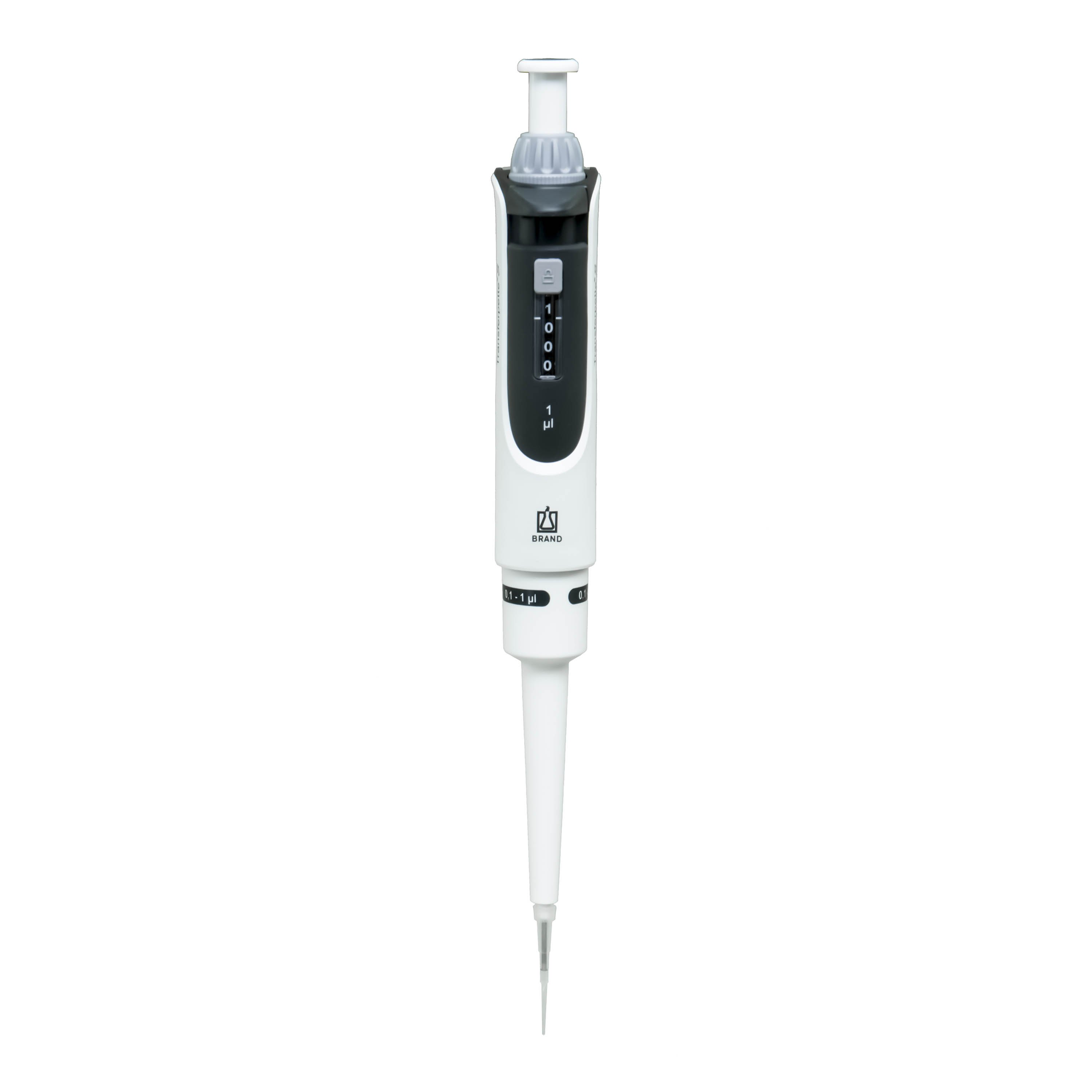 BrandTech Transferpette S Pipette Model D-1 - Single Channel Adjustable Volume 0.1-1uL