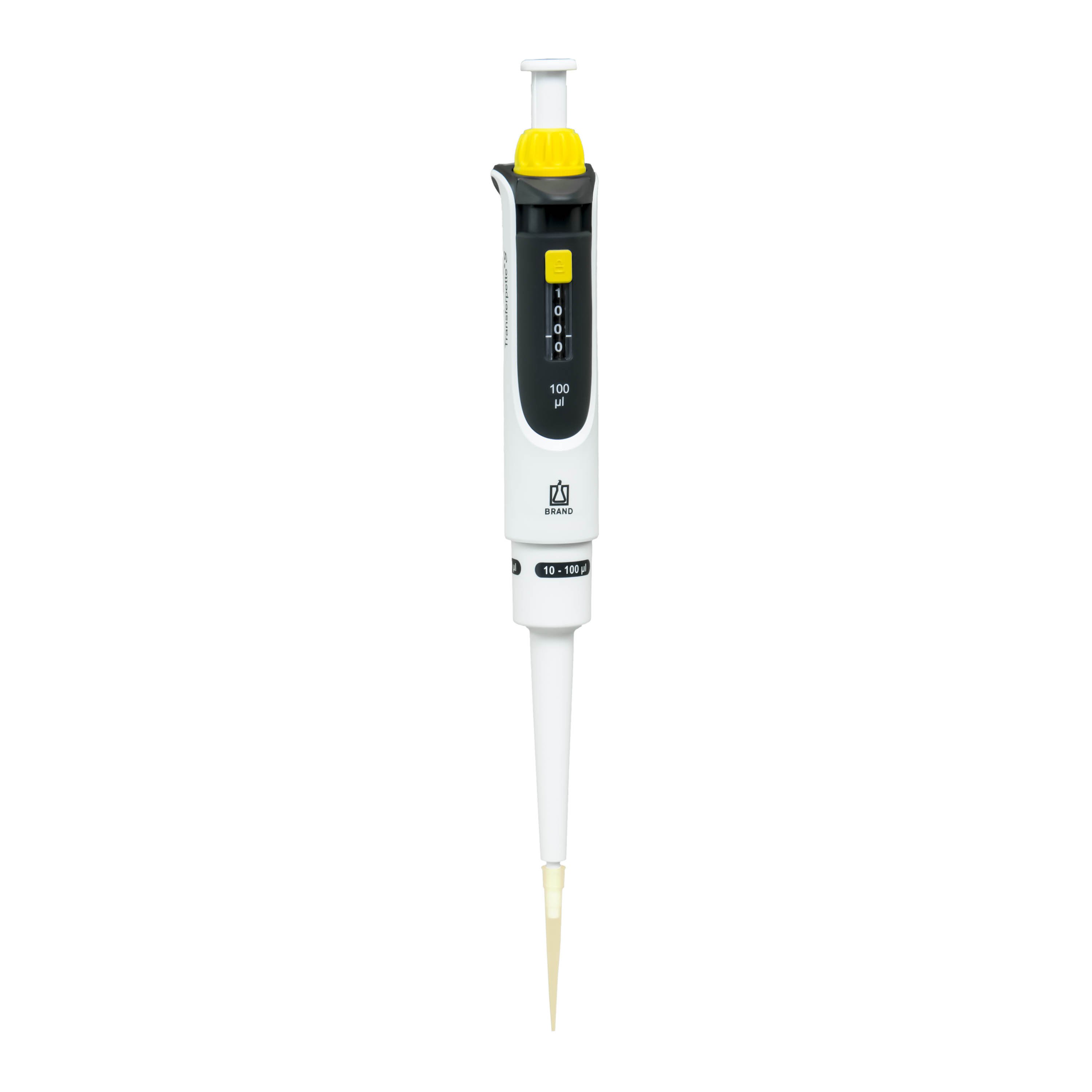 BrandTech Transferpette S Pipette Model D-100 - Single Channel Adjustable Volume 10-100uL