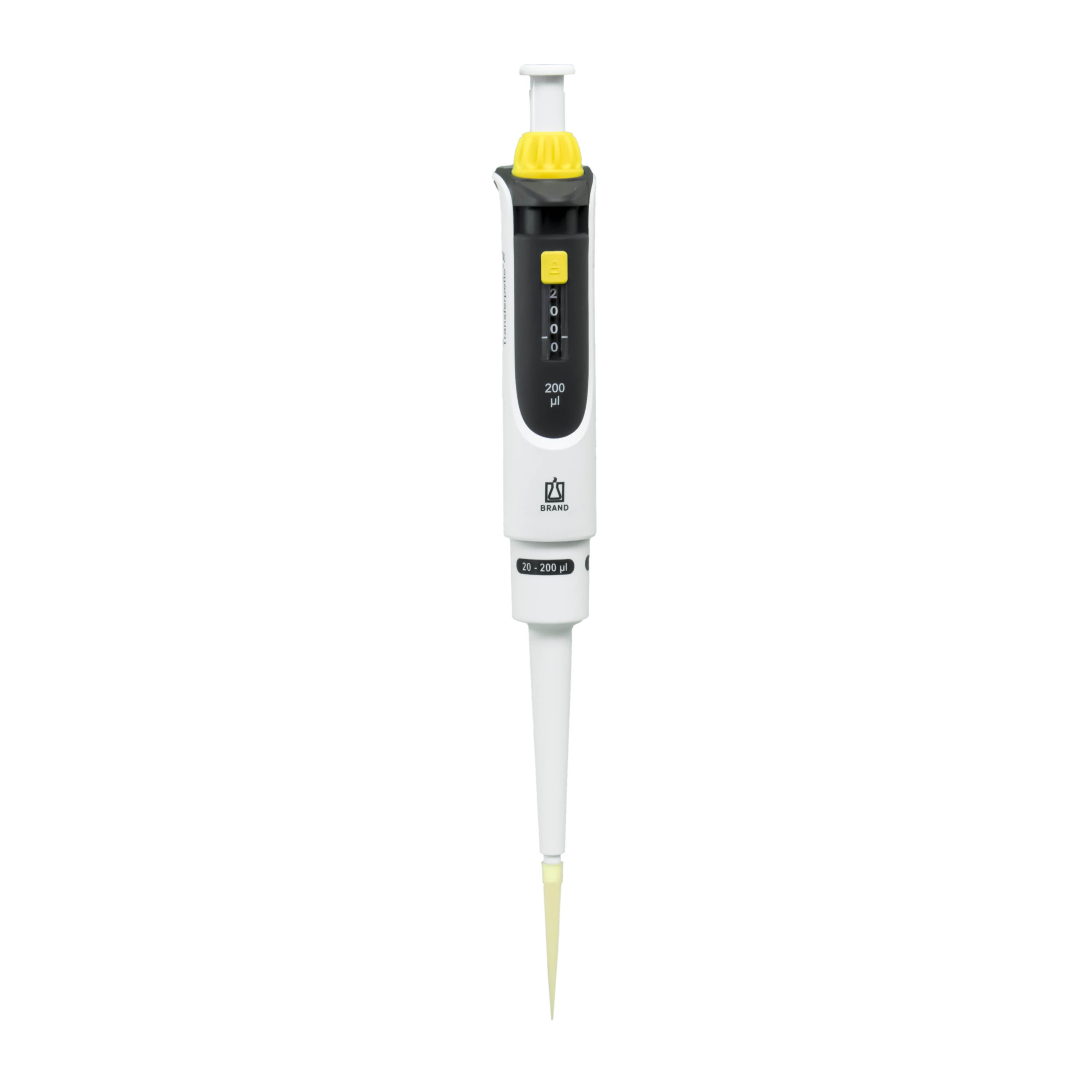 BrandTech Transferpette S Pipette Model D-200 - Single Channel Adjustable Volume 20-200uL