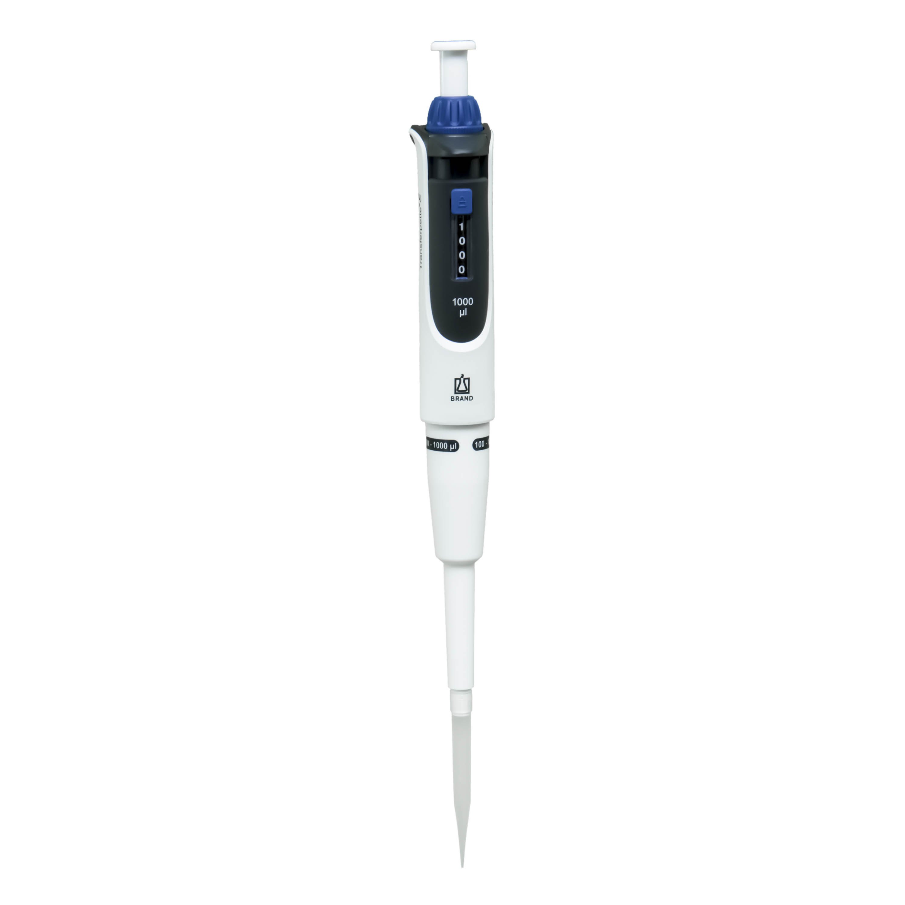 BrandTech Transferpette S Pipette Model D-1000 - Single Channel Adjustable Volume 100-1000uL