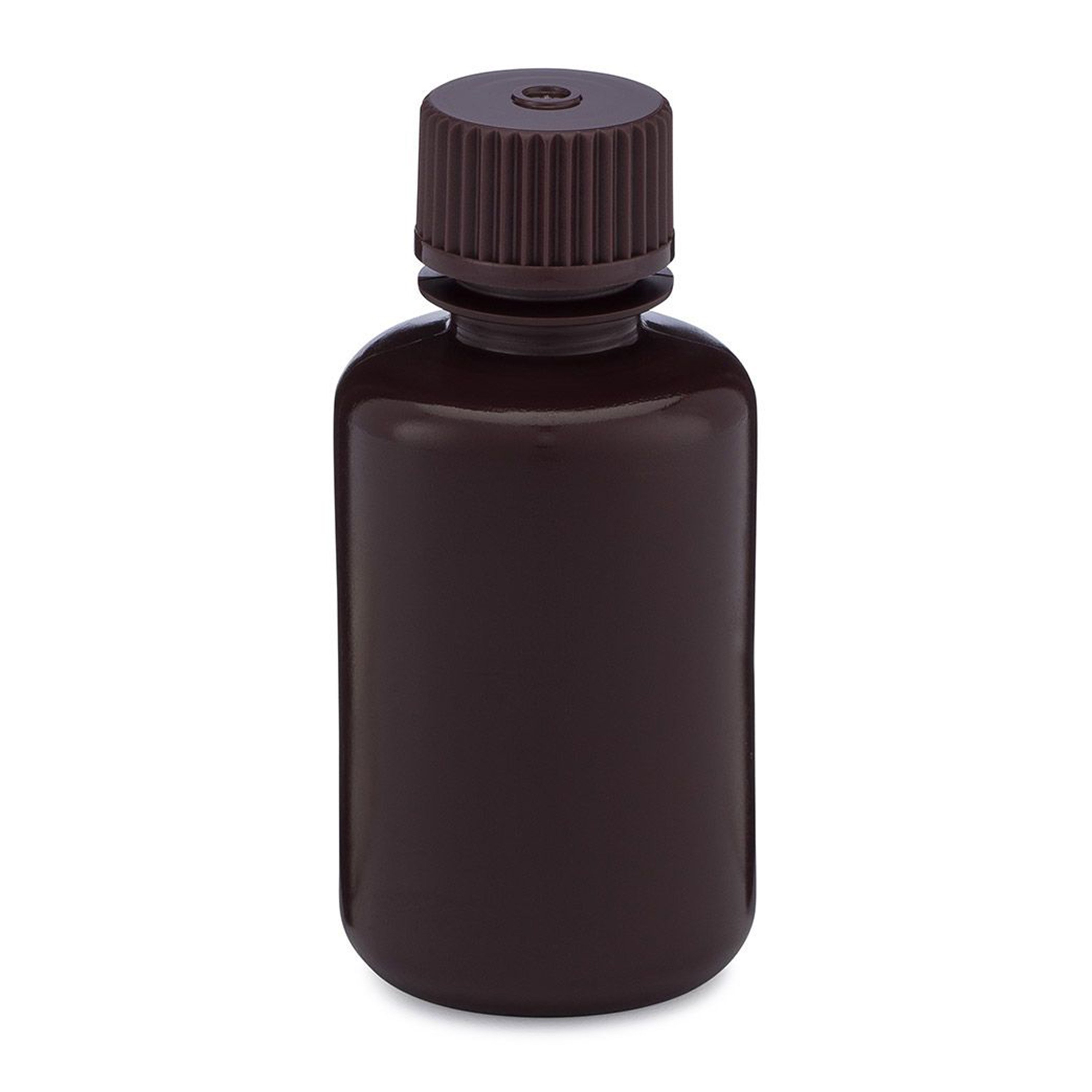 Diamond® RealSeal™ Narrow Mouth, Boston Round, Amber HDPE Bottle with PP Cap - 60 mL (Pack of 12)