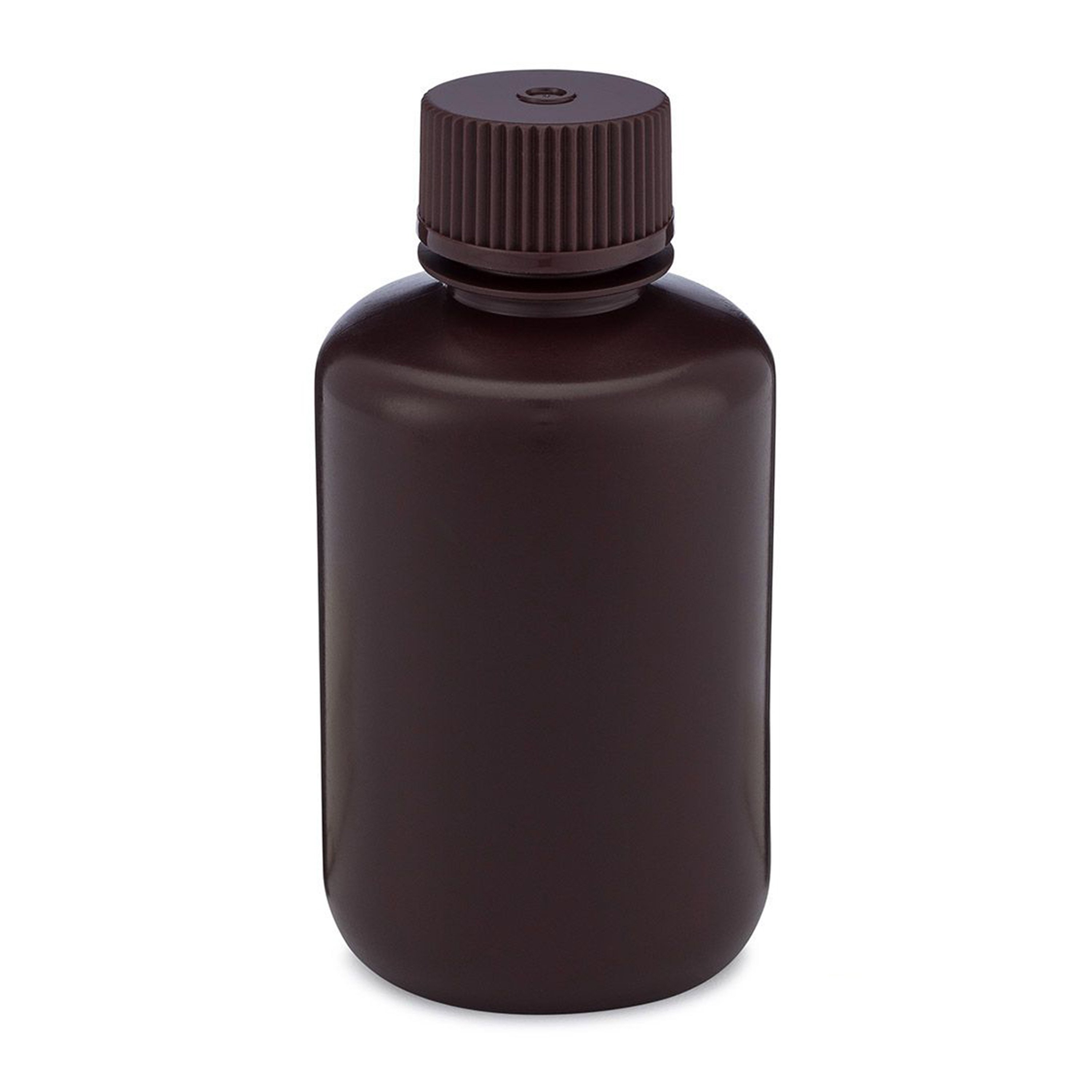 Diamond® RealSeal™ Narrow Mouth, Boston Round, Amber HDPE Bottle with PP Cap - 125 mL (Pack of 12)
