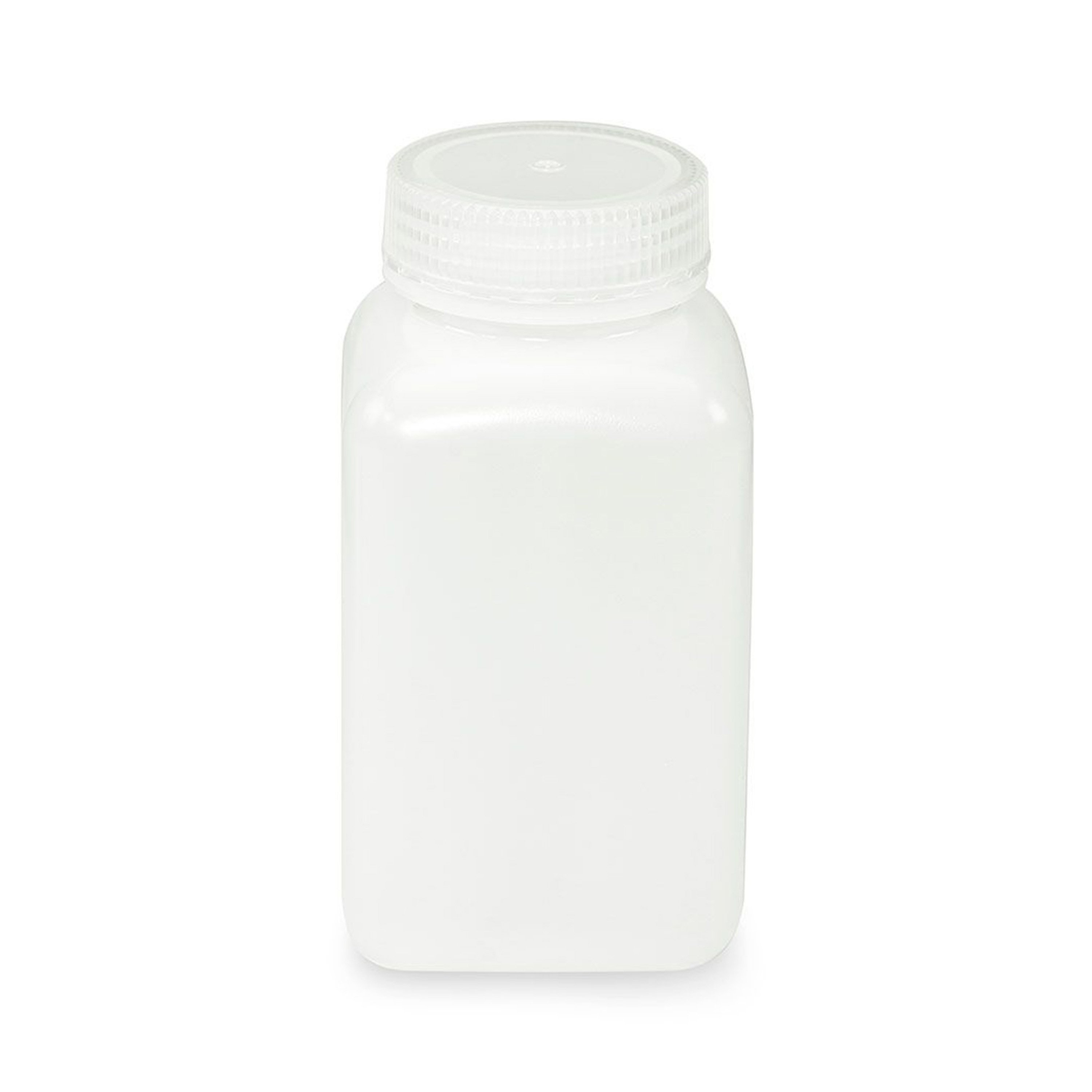 Diamond® RealSeal™ Wide Mouth, Square, HDPE Bottle with PP Cap - 500 mL (Pack of 12)