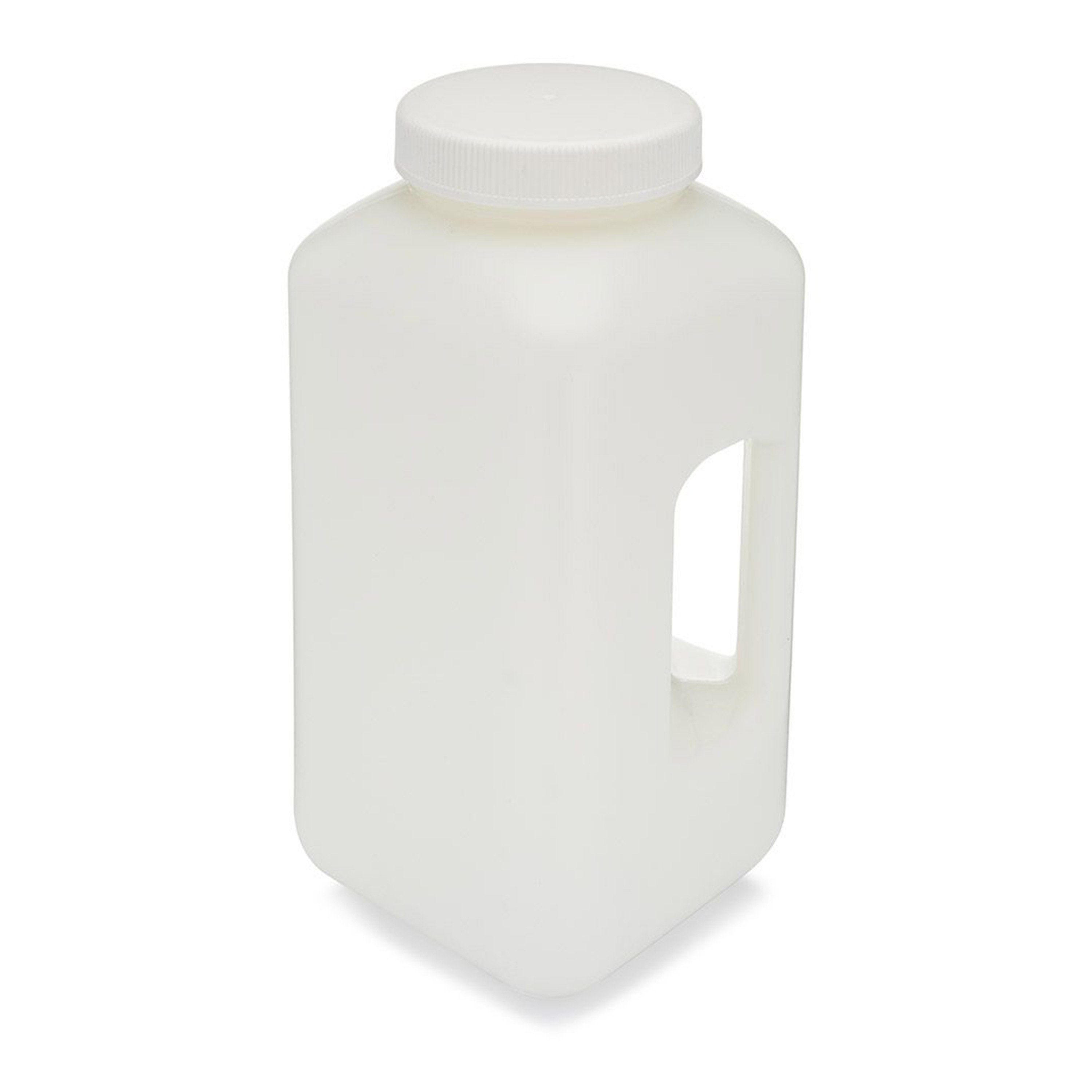 Diamond® RealSeal™ Large Format Wide Mouth with Handle, Square, HDPE Bottle with PP Cap - 4 Liter (Per Each)