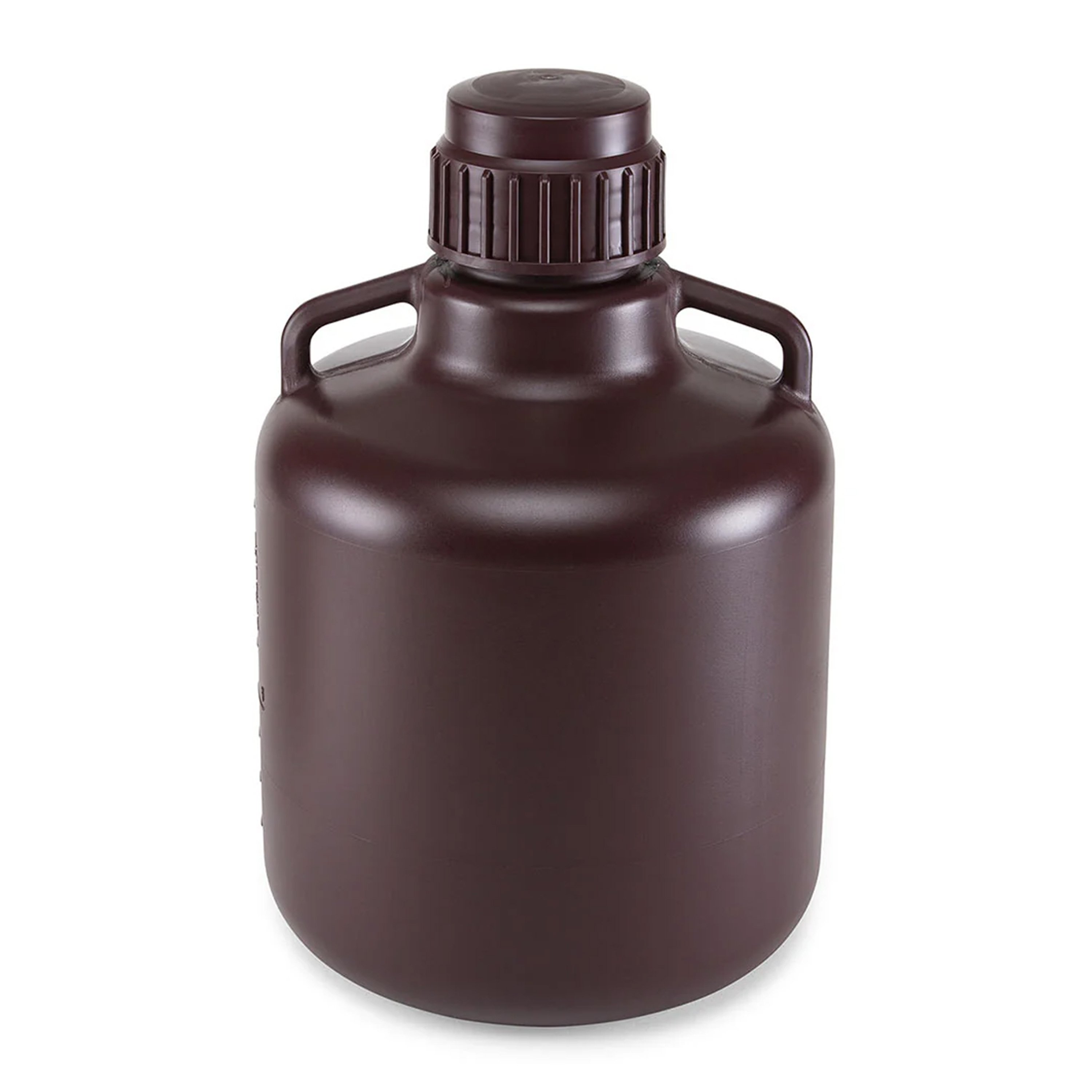 Diamond® RealSeal™ Amber HDPE Round Carboy with Handles - 10 Liter (Per Each)