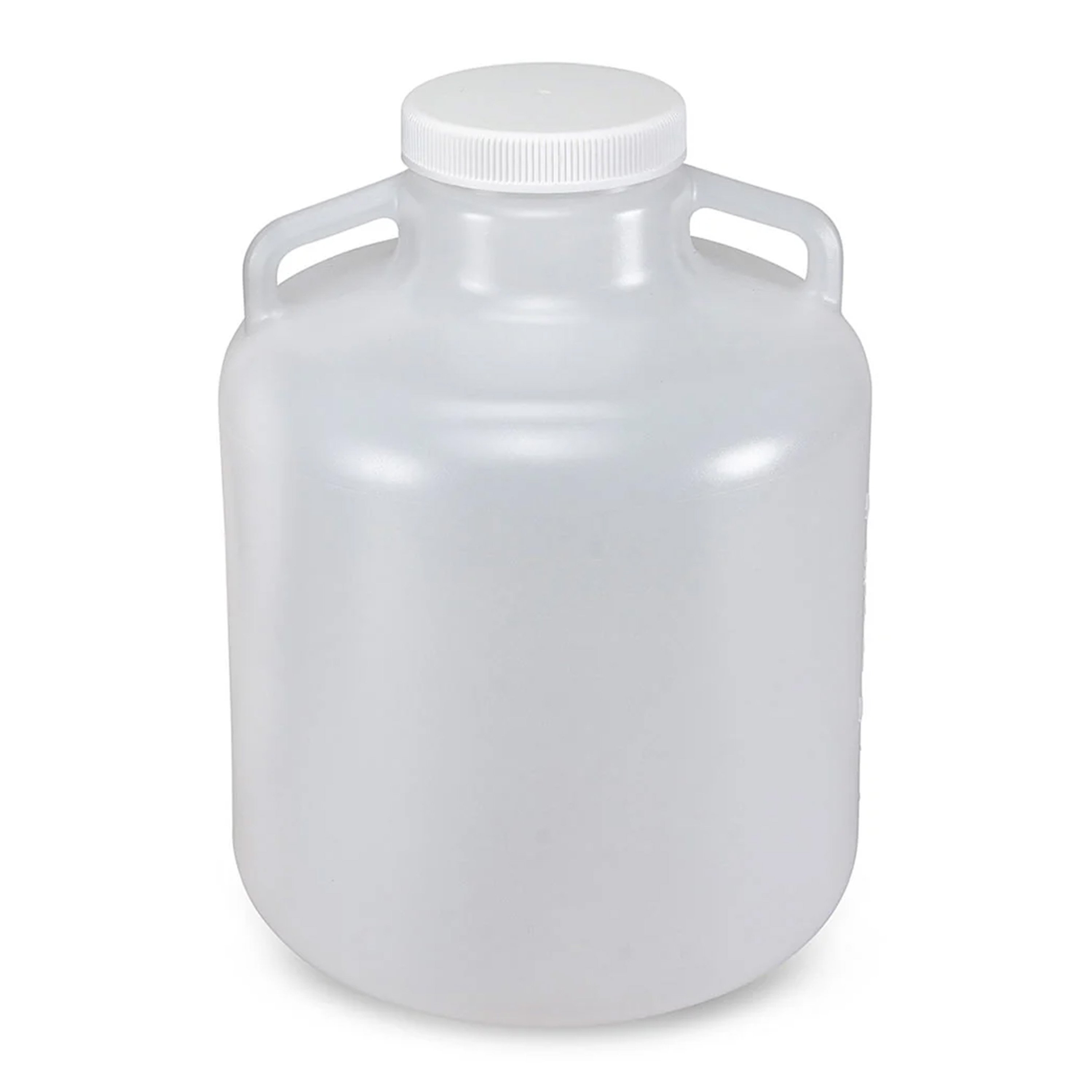 Diamond® RealSeal™ Wide Mouth, LDPE Round Carboy with Handles - 10 Liter (Per Each)