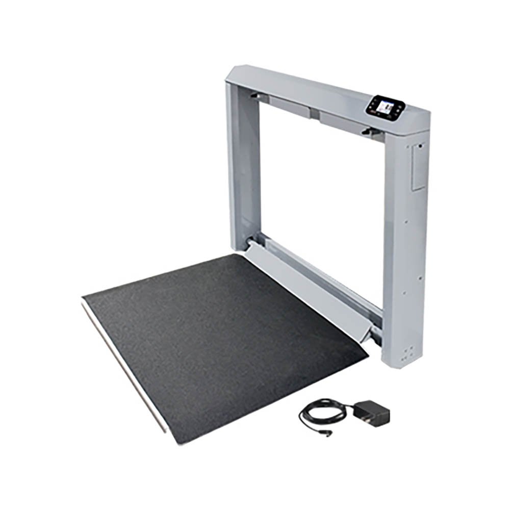 DETECTO Wall Mount Fold-Down Platform Digital Wheelchair Scale with AC Adapter
