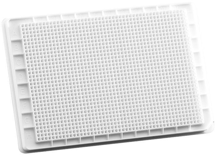 BRANDplates pureGrade Non-Treated Non-Sterile Surface 1536-Well Plate - White, F-Bottom