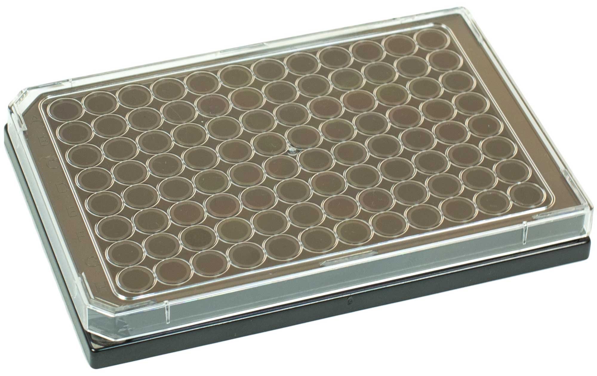 BRANDplates pureGrade S Non-Treated Sterile Surface 96-Well Plate - Black, Transparent F-Bottom