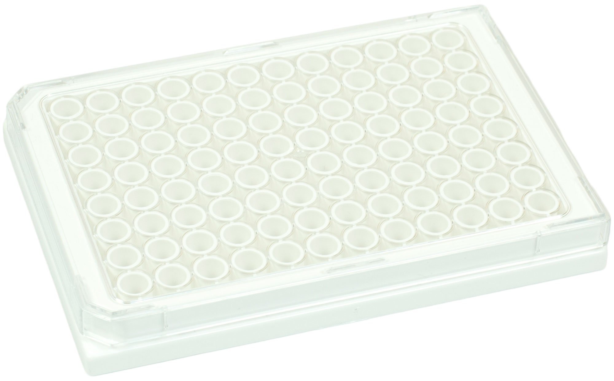 BRANDplates cellGrade Treated Sterile Surface 96-Well Plate - White, Transparent F-Bottom