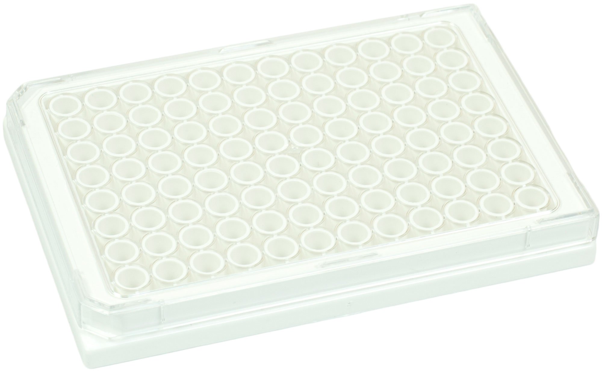 BRANDplates cellGrade Plus Treated Sterile Surface 96-Well Plate - White, Transparent F-Bottom