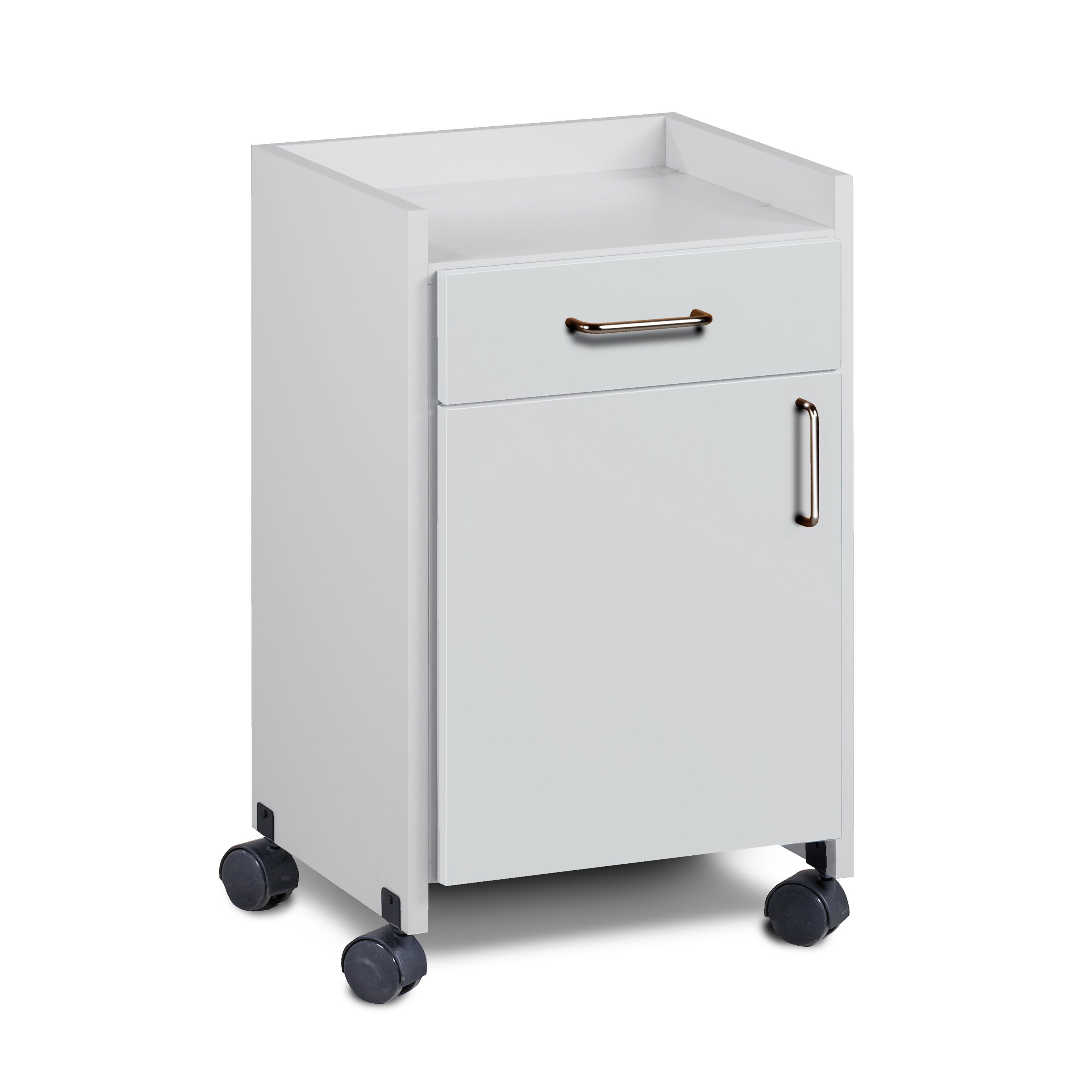 Clinton 8720 1-Door Mobile Bedside Cabinet with 1 Drawer, image size:3000x3000