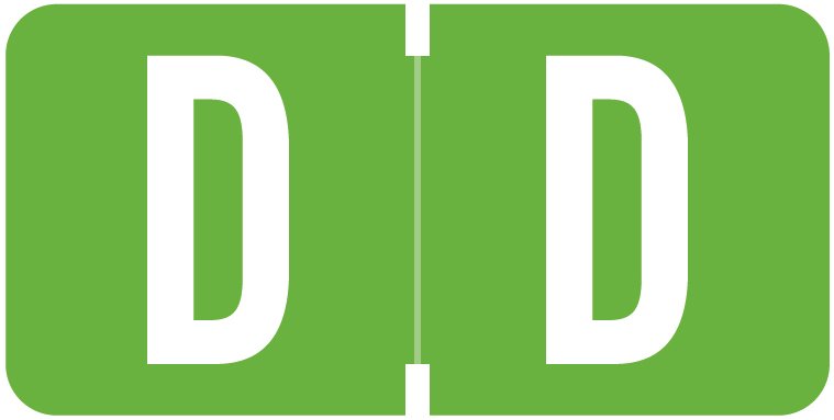 Tab Products 1278 Match Alpha Roll Labels - Letter D - Light Green Label