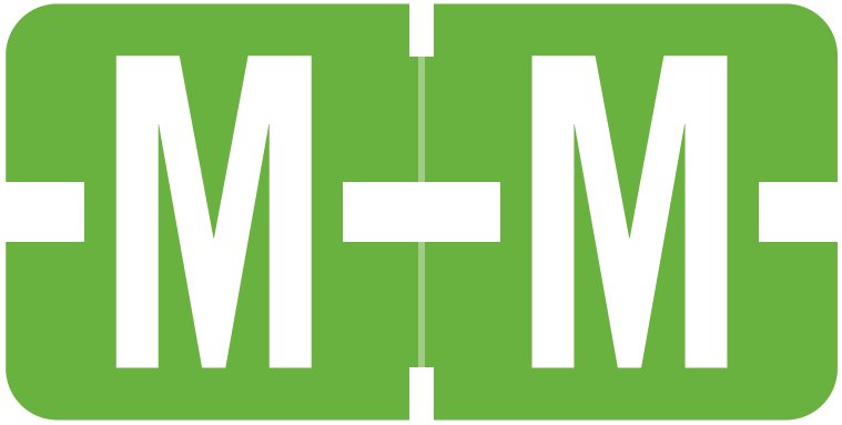 Tab Products 1278 Match Alpha Roll Labels - Letter M - Light Green Label
