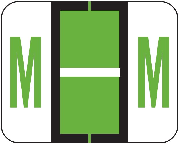 Tab Products 1283 Match Alpha Roll Labels - Letter M - Light Green