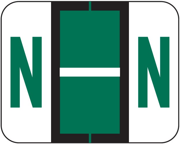 Tab Products 1286 Match Alpha Sheet Labels - Letter N - Dark Green