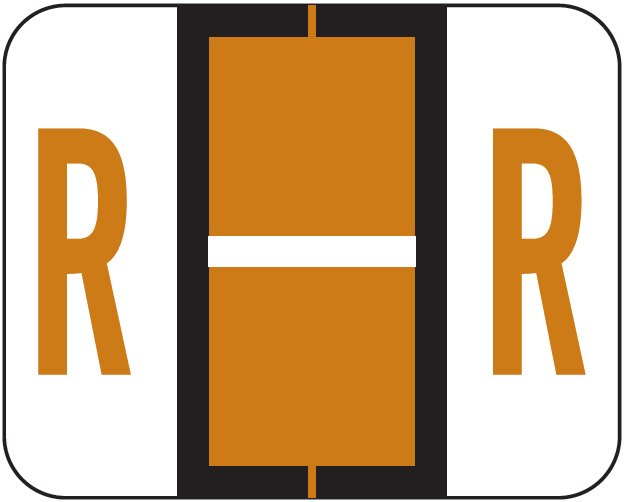 Tab Products 1286 Match Alpha Sheet Labels - Letter R - Brown