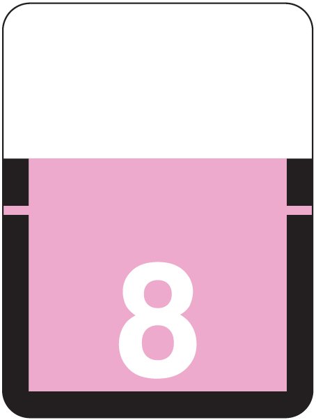 Tab Products 1306 Match Numeric Color Roll Labels - Number 8 - Lilac