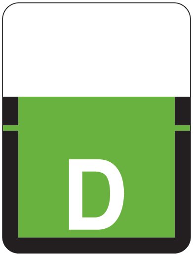 Tab Products 1307 Match Alpha Roll Labels - Letter D - Light Green Label