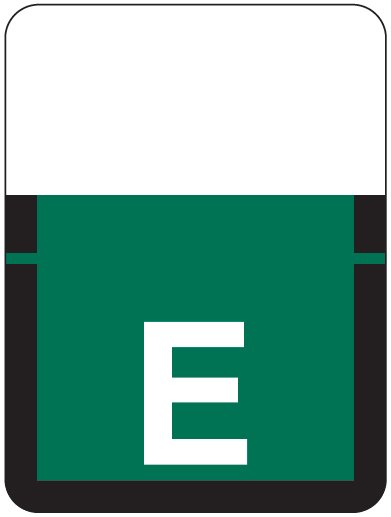 Tab Products 1307 Match Alpha Roll Labels - Letter E - Dark Green Label