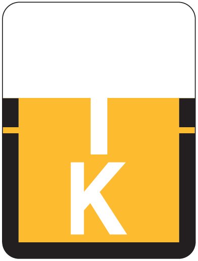 Tab Products 1307 Match Alpha Roll Labels - Letter K - Light Orange Label