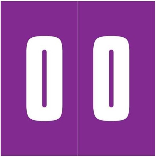 IFC #CL3300 Match System #3 Numeric Color Roll Labels - Number 0 - Purple