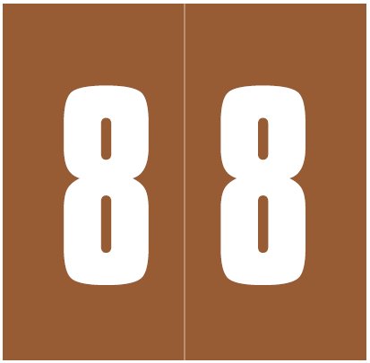 IFC #CL3300 Match System #3 Numeric Color Roll Labels - Number 8 - Brown