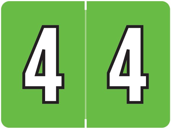 DataFile/Tab L8700 Match AL8700 Series Numeric Roll Labels - Number 4 - Light Green