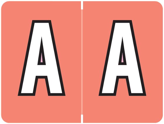 DataFile Match AL8720 Series Alpha Roll Labels - Letter A - Pink Label