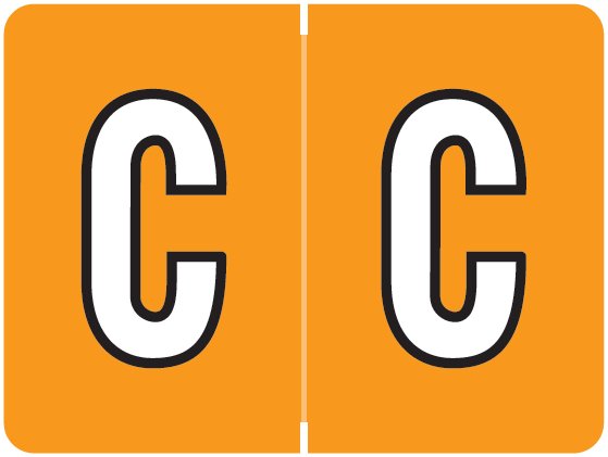 DataFile Match AL8720 Series Alpha Roll Labels - Letter C - Light Orange Label