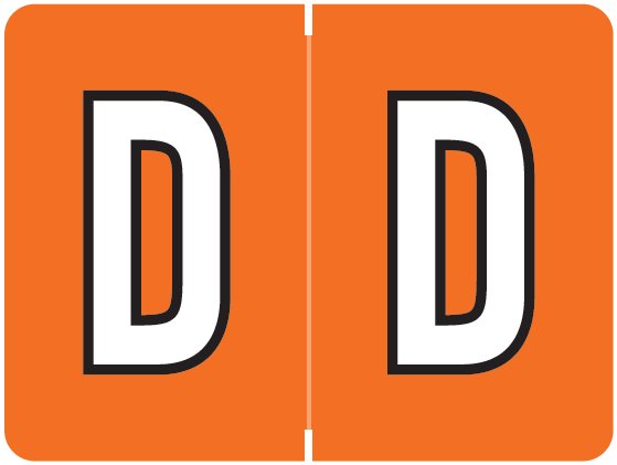 DataFile Match AL8720 Series Alpha Roll Labels - Letter D - Dark Orange Label