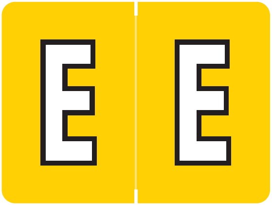 DataFile Match AL8720 Series Alpha Roll Labels - Letter E - Yellow Label