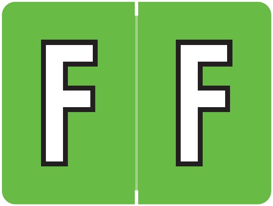 DataFile Match AL8720 Series Alpha Roll Labels - Letter F - Light Green Label