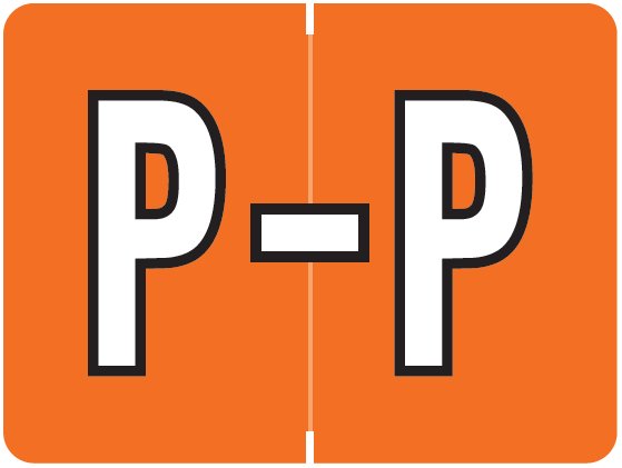 DataFile Match AL8720 Series Alpha Roll Labels - Letter P - Dark Orange Label