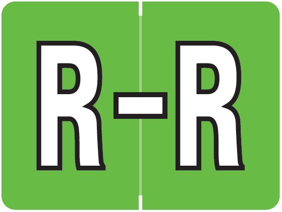 DataFile Match AL8720 Series Alpha Roll Labels - Letter R - Light Green Label