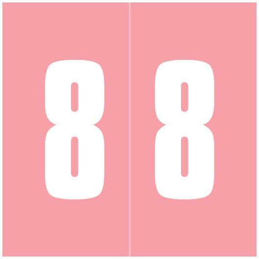 AMES L-A-00178RLP Match AMNM Series Numeric Roll Labels - Number 8 - Pink