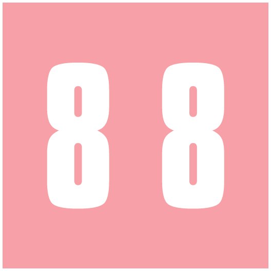 AMES L-A-00178RL Match AMNP Series Numeric Roll Labels - Number 8 - Pink