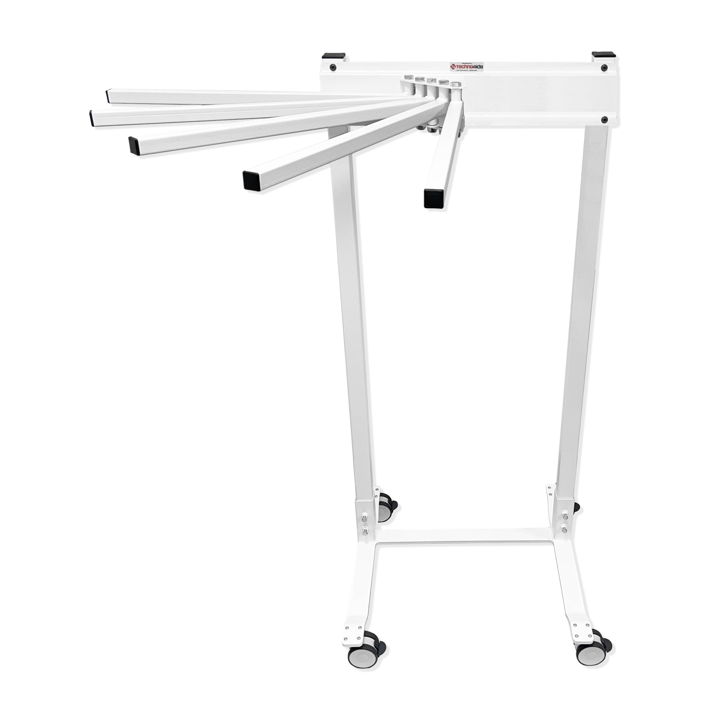 Mobile Swing-Arm Apron Rack - Five Arms Swing Right