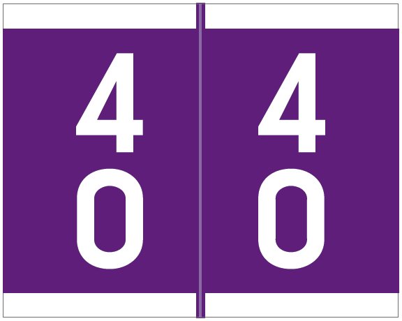 Barkley FDAVM Match AVDM Series Numeric Roll Labels - Number 40 To 49 - Purple