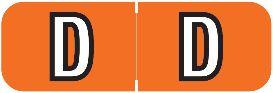 Barkley FABAM Match BAAM Series Alpha Roll Labels - Letter D - Dark Orange Label