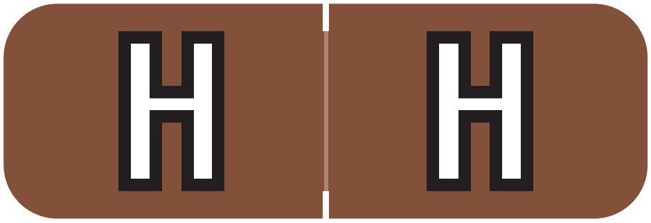 Barkley FABAM Match BAAM Series Alpha Roll Labels - Letter H - Brown Label