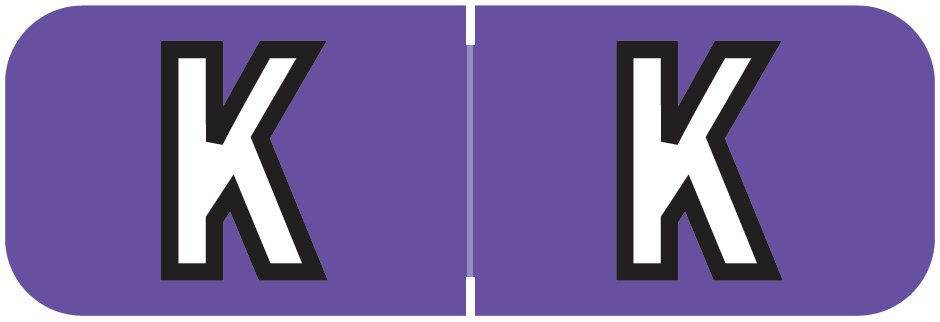 Barkley FABAM Match BAAM Series Alpha Roll Labels - Letter K - Purple Label